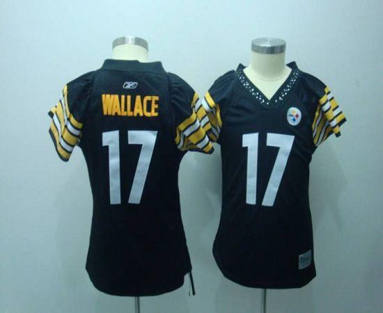 Steelers #17 Mike Wallace Black Women's Field Flirt Stitched NFL Jersey